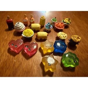 Shopkins Mixed Lot 18 Figures Food Shape Hearts Stars Ice Cream Hot Dog Mini Toy
